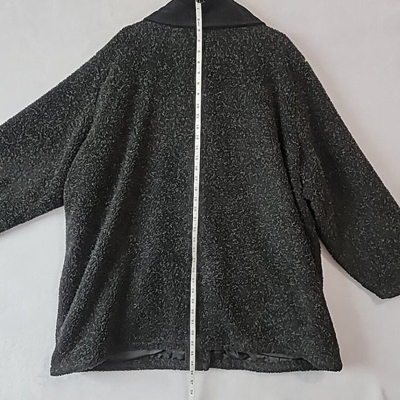 Vintage Anthony Richards Reversible Fleece Black Coat Overcoat Women’s 2XL - Picture 8 of 16